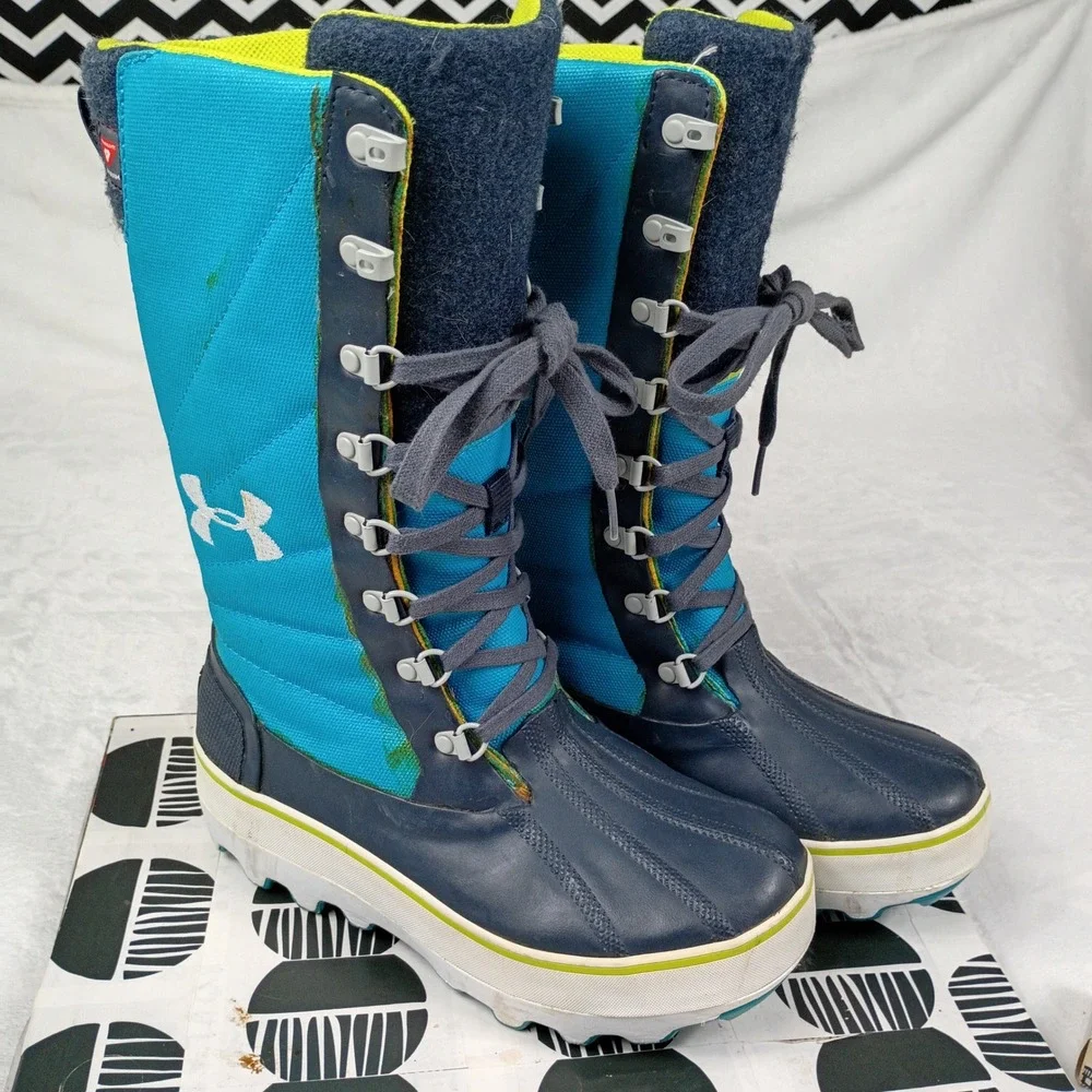Under Armour Primaloft 200G‎ Insulated Winter Snow Boots Blue Navy Women's 6